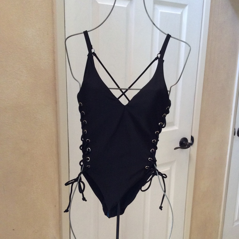 NEW Sexy Black one piece bathing suit